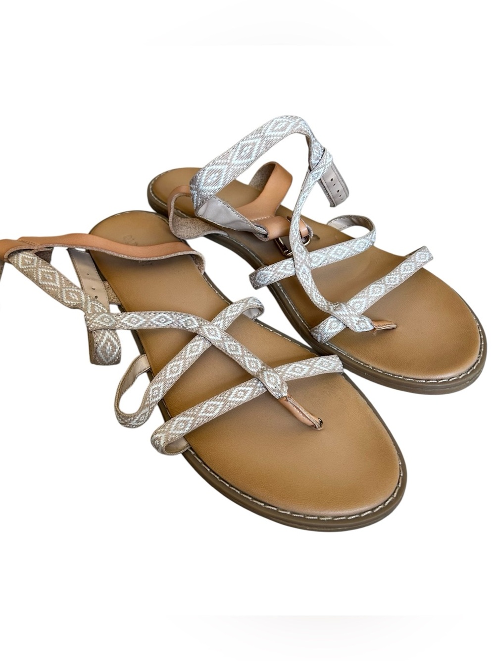 Tan Brown Bohemian Style Old Navy Sandals Shoes Faux Leather Design Women’s 9!